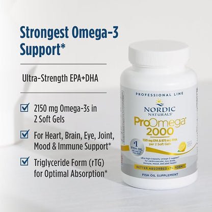 Nordic Naturals ProOmega 2000, Lemon Flavor,  2150 mg Omega-3